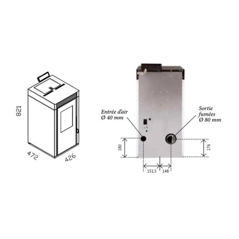 Poêle à granulés étanche Interstoves Marina 6, 6 kW, Ecodesign 2022